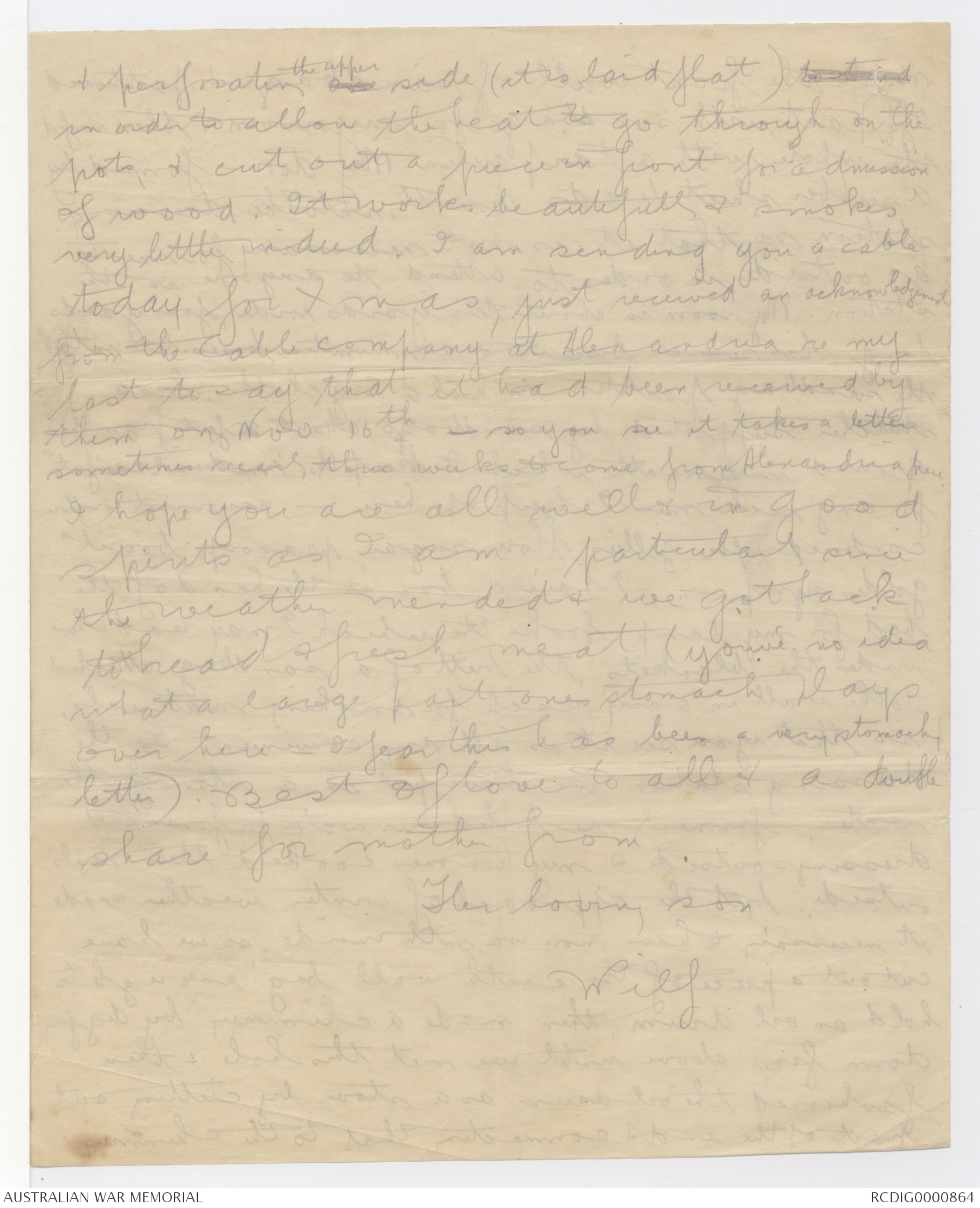 Letters from Wilfred Evans to his family, 1915 - Part 15 | Transcribe