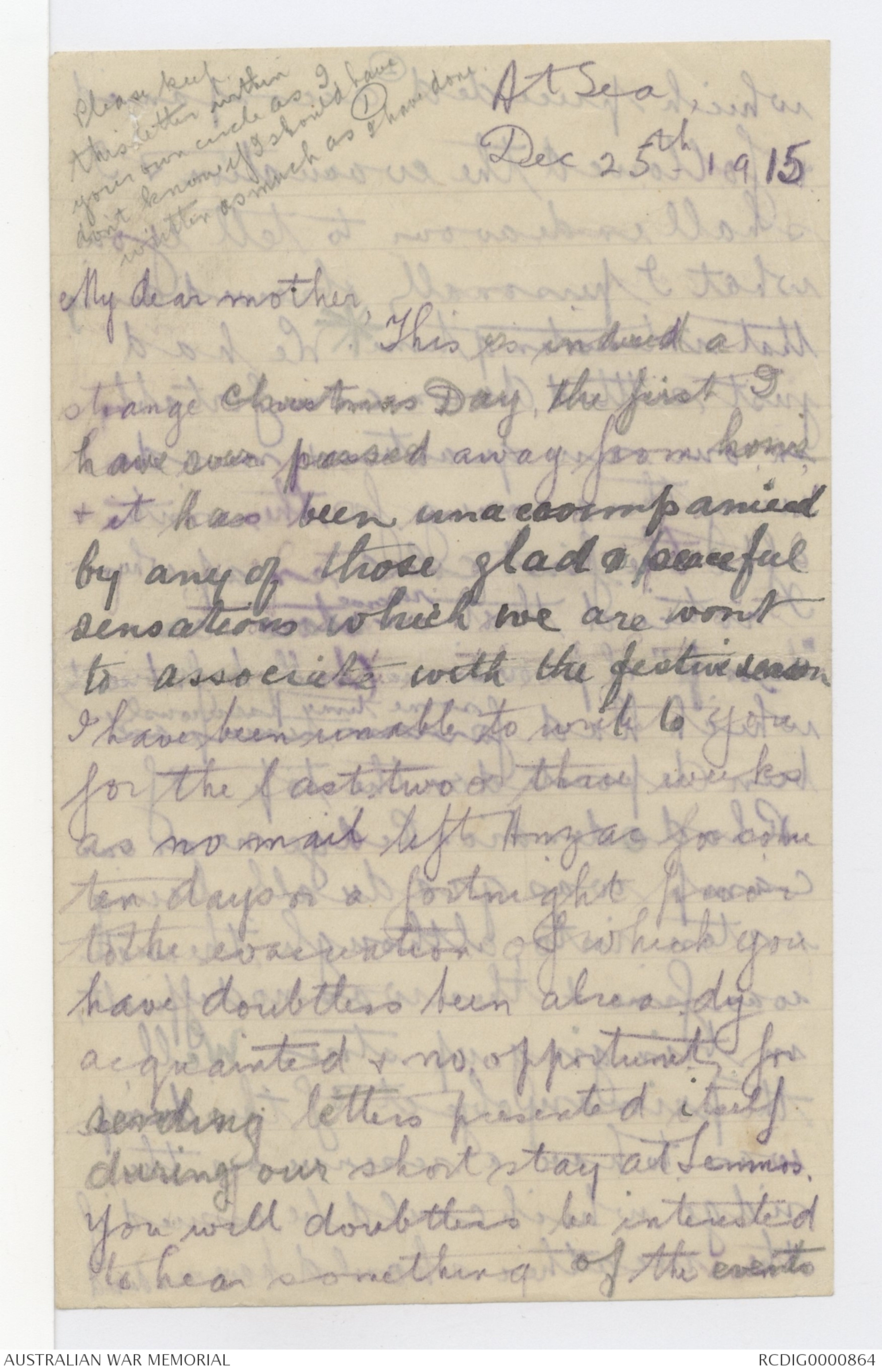 Letters from Wilfred Evans to his family, 1915 - Part 15 | Transcribe